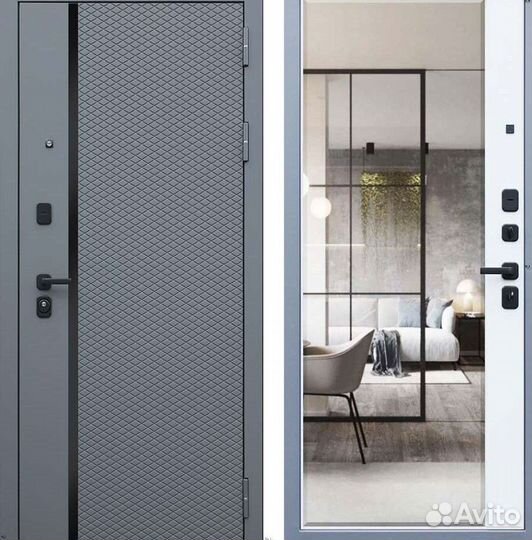 Дверь входная серая металлическая Манчестер