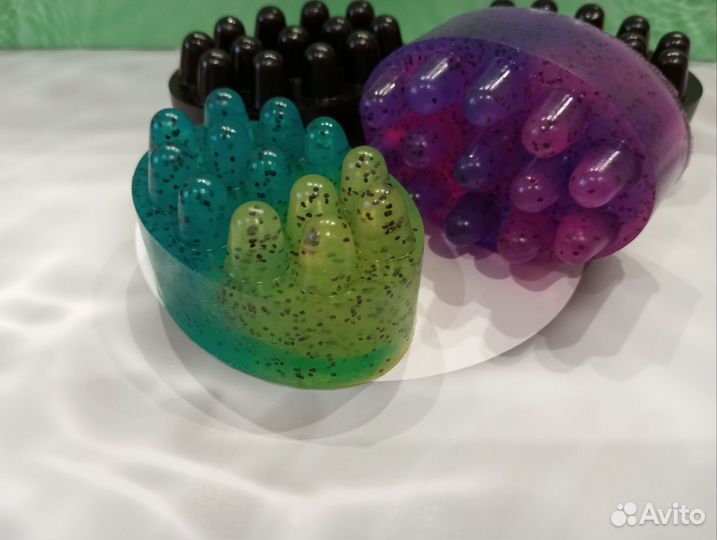 Массажное мыло - скраб с люфой ручной работы