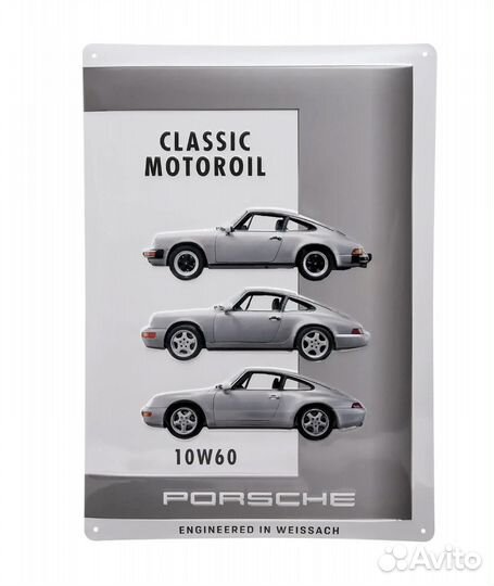 Жестяная табличка моторного масла 10W60 Porsche