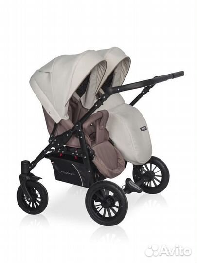 Коляска для двойни Riko Saxo 2в1 бежевая