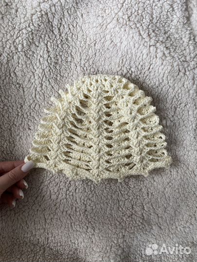 Шапка сетка вязаная, шапочка y2k