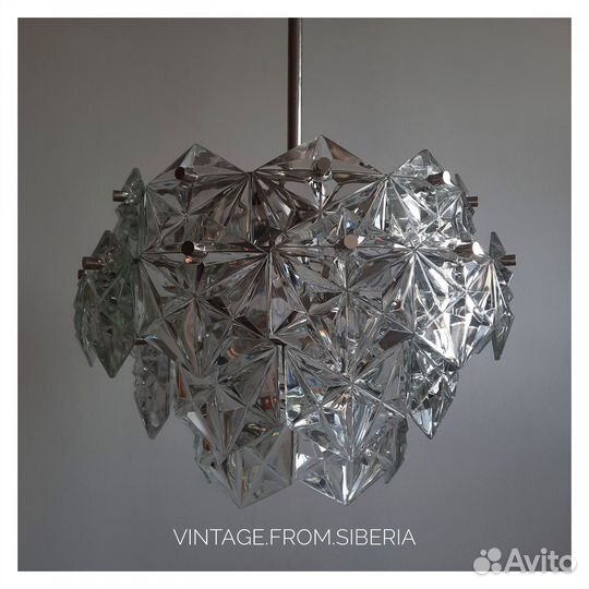 Люстра с хрустальными пластинами СССР винтаж