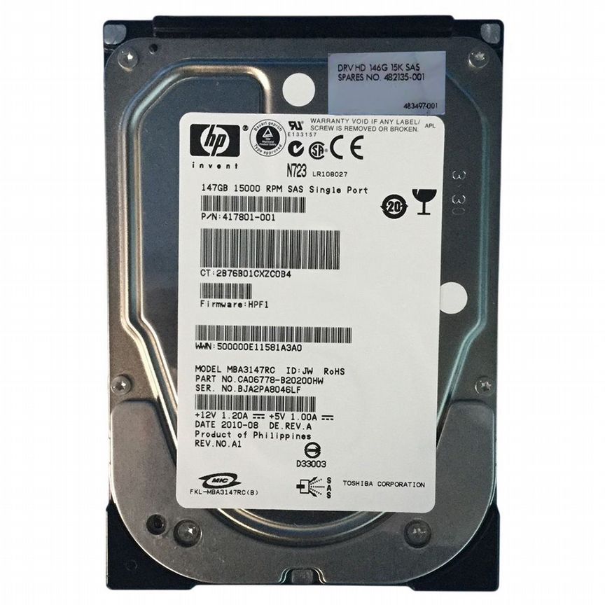 [483497-001] Жесткий Диск Hp Ea330aa 146gb Sas 3,5" Hdd 483497-001