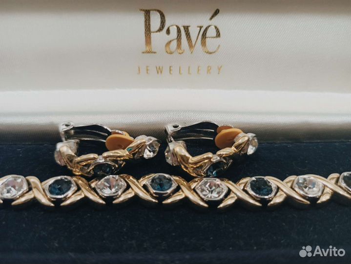 Браслет клипсы винтаж Англия 80-е Pave Jewellery