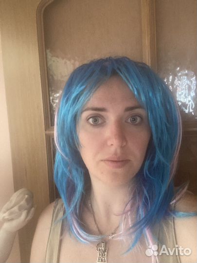 Парик голубой