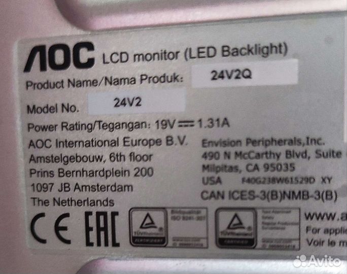 Монитор AOC 24V2Q