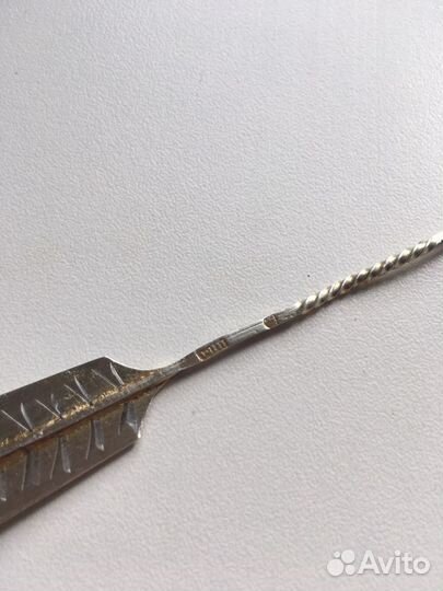 Ложка стрела, серебряная ложка 84 проба