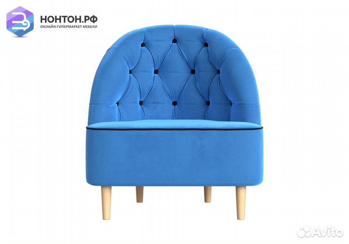 Кресло Амиса велюр голубой