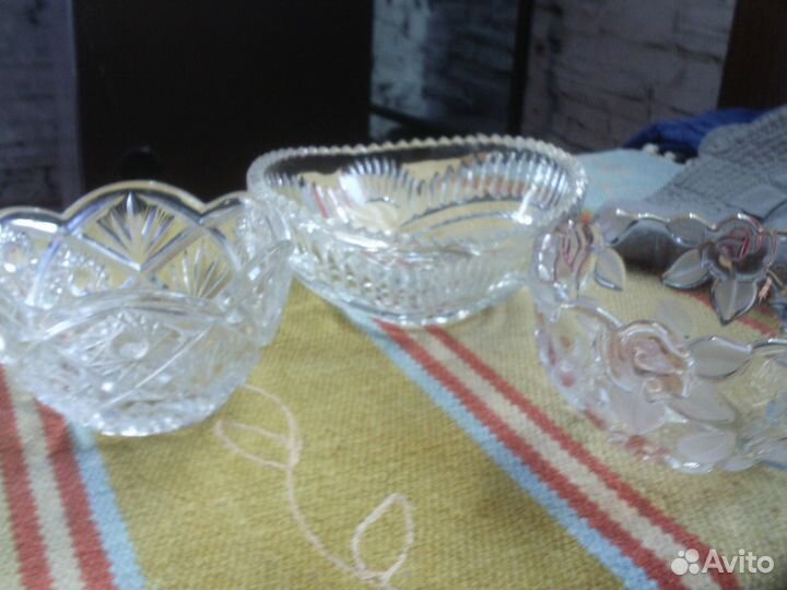 Хрустальные вазочки 3 шт