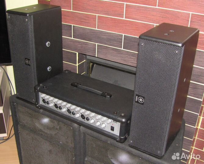 Колонки Yamaha 200-800W Pro 2шт Активный микшер LM