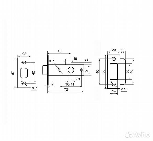 Комплект для двери Palladium SET 22L 100 BP черный