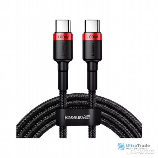 Кабель Baseus Type-C to Type-C 100W 2m Black/Red