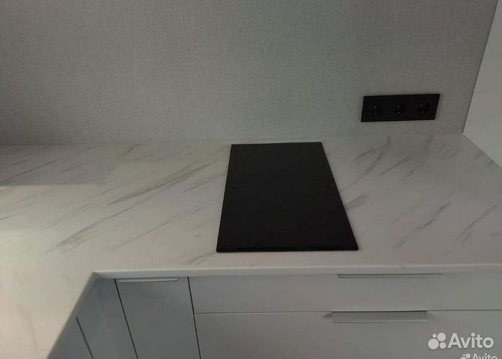 Угловая Белая Кухня Модульная