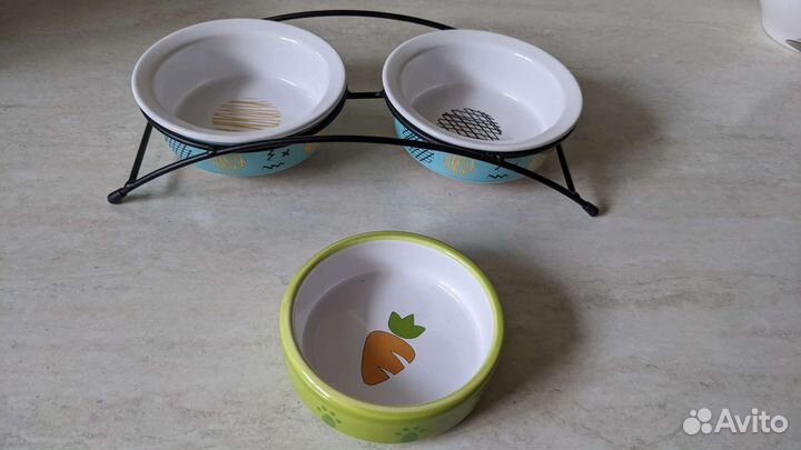 Миски для кошек керамические на подставке
