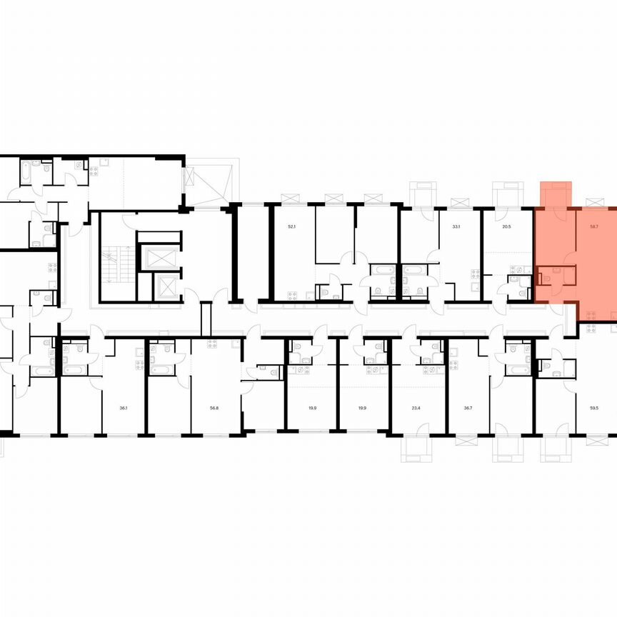 2-к. квартира, 58,7 м², 2/11 эт.