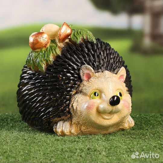 2 шт. Садовая фигура 'Еж с грибами' 17х23х18см