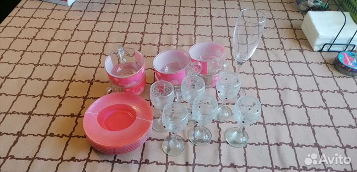 Посуда (чайная пара 6 шт, рюмки)