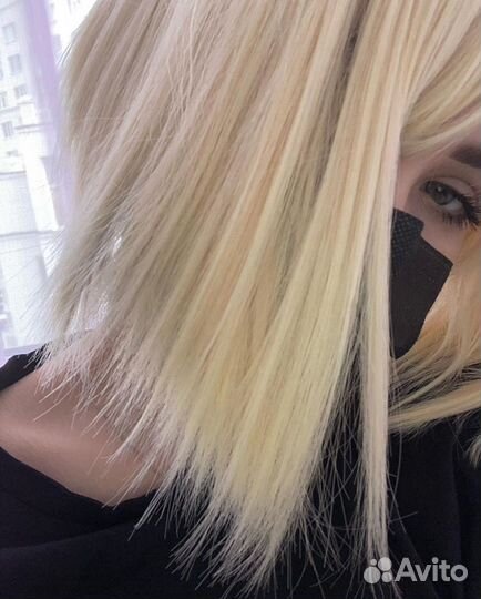 Парик блонд каре с челкой