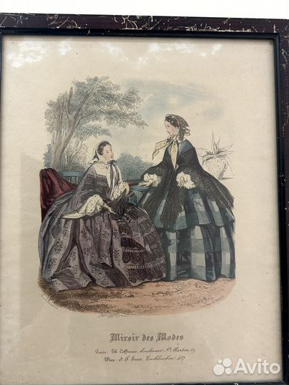 Старинная гравюра Мода