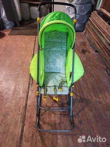 Детские санки коляска с колесами