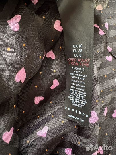 Платье сердца вискоза 38 М topshop lichi