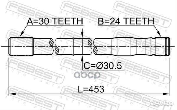 Полуось перед прав 0112LC80RH Febest