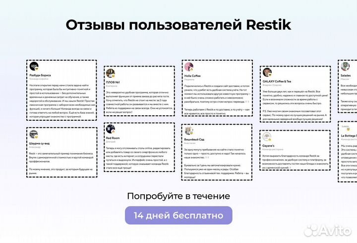 Онлайн QR меню для кофейни - Restik