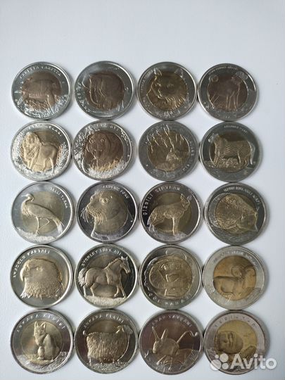 Набор 1 лира Турции Красная книга