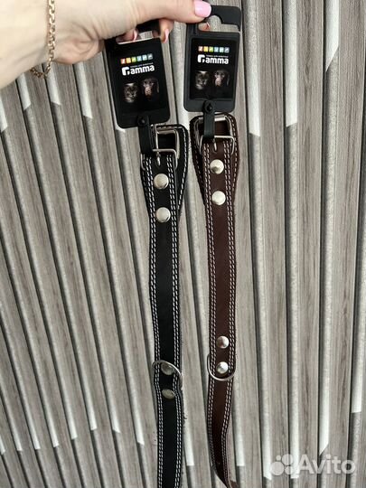 Ошейники кожаные для собак крупных пород