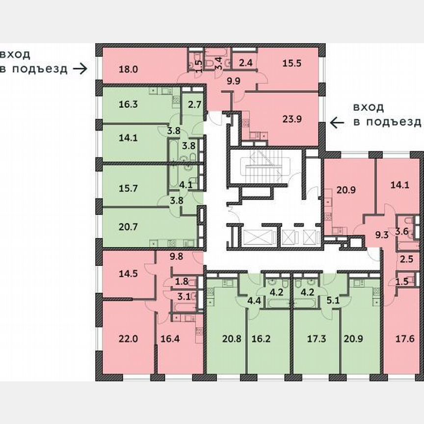 1-к. квартира, 44,3 м², 17/19 эт.