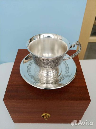 Кофейная пара серебряная новая