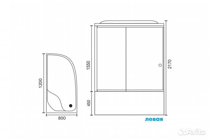 Душевая кабина 1200*800 Гарантия 10 лет