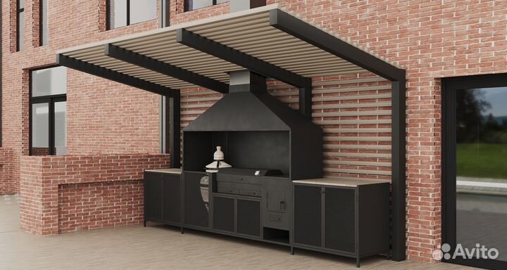 Мангальный комплекс из металла в беседку