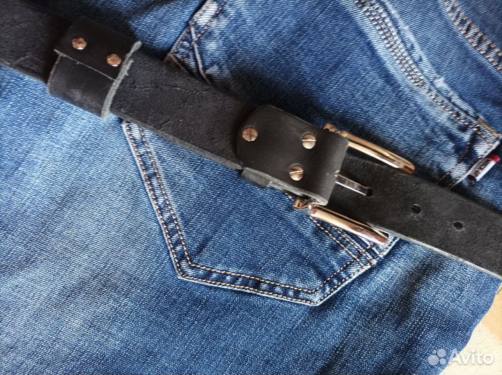 Ремень женский кожаный черный 35мм