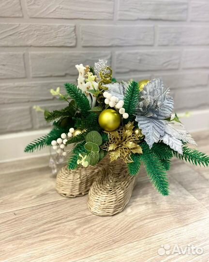 Новогодняя композиция украшение декор