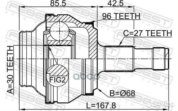 Шрус внешн задний mercedes benz E-class 212 4 M