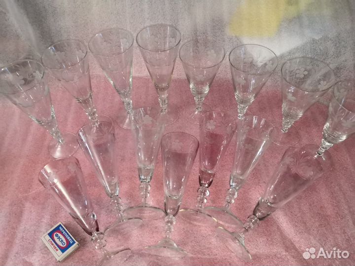 Бокалы фужеры Свадебный Горошкин 1кдо Стекло СССР