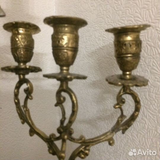 Старинный подсвечник бронза