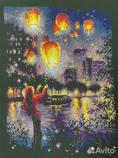 Картина вышитая крестом ручная работа