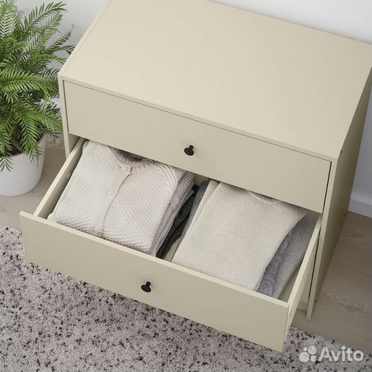 Икеа Гурскен комод 3 ящика 69х67 см бежевый