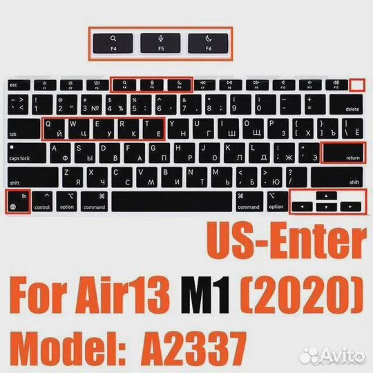 Накладка на клавиатуру MacBook Air M1 Русская USA