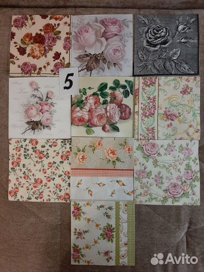 Салфетки для декупажа. розы. Наборы