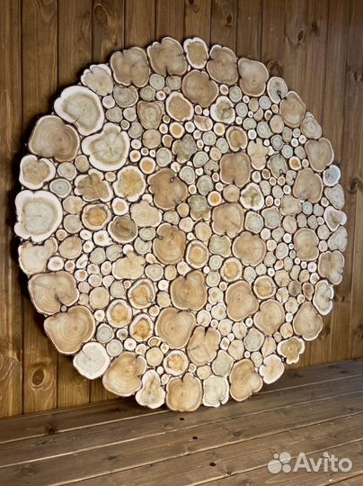 Панно из можжевельника круглое D-30 см