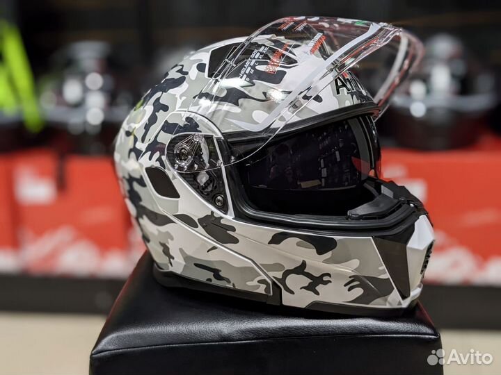 Мото шлем модуляр с очками AIM камуфляж новый