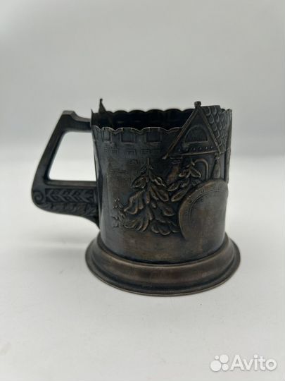 Подстаканник «Богатырь» латунь, серебрение