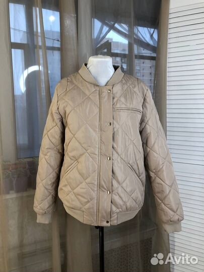 Куртка стеганая женская бежевая 44-46