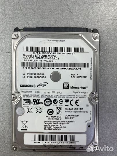 Seagate Momentus (Samsung) 1Tb ST1000LM024
