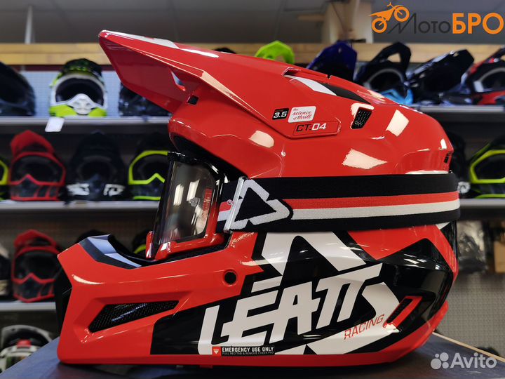 Шлем кроссовый Leatt Moto 3.5 V24 red с очками
