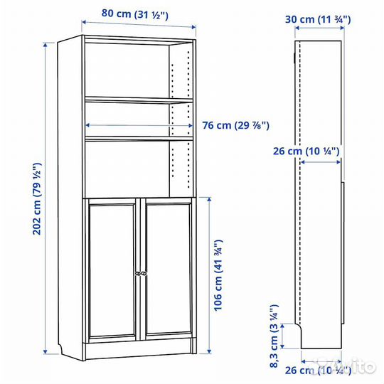 Стеллаж IKEA billy / oxberg