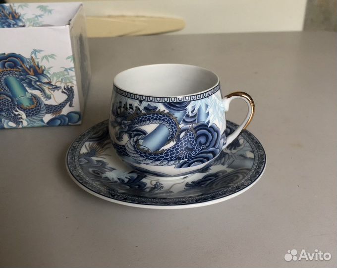 Чайная пара под китайскую роспись фарфор 120 мл